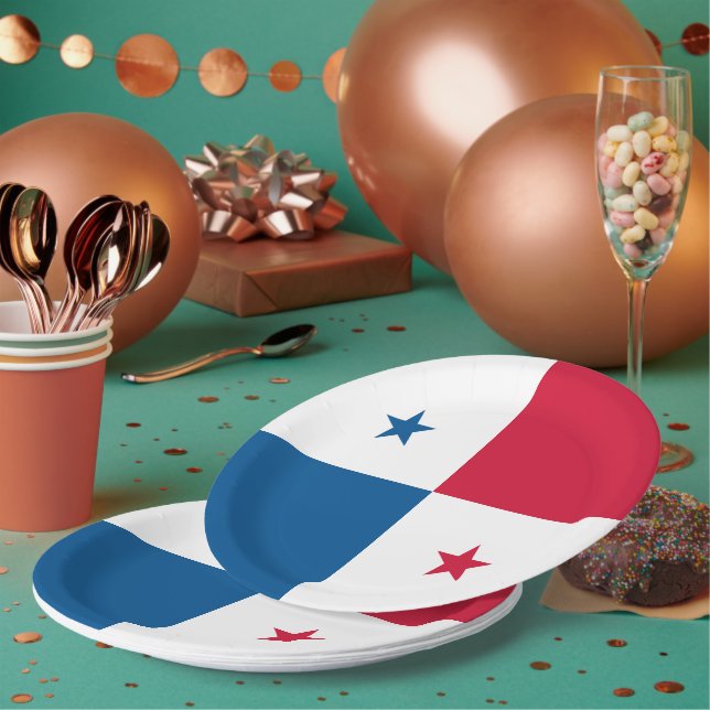 Panama flag paper plate (Multi)