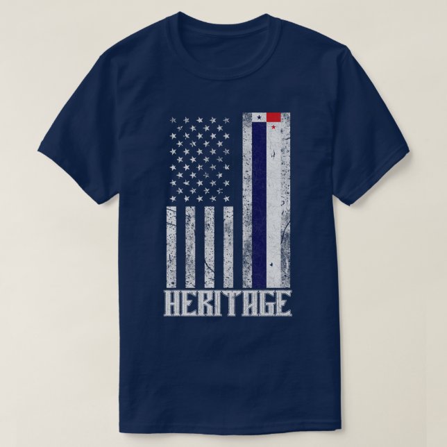 Panama Hispanic Heritage distressed flag 1 T-Shirt (Design Front)