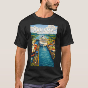 Panama Illustration Travel Art Vintage T-Shirt
