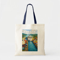 Panama Illustration Travel Art Vintage