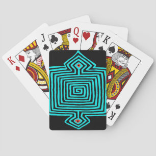 Panama Mola Tortoise - Blue Black Playing Cards