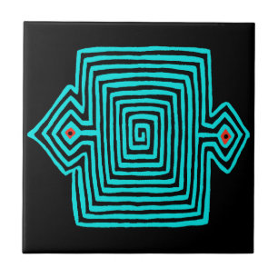 Panama Mola Tortoise - Blue Black Tile