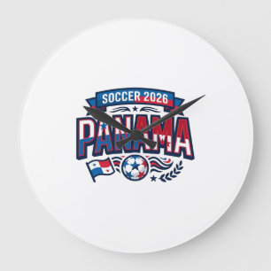 Panama Soccer 2026 Soccer Bold Country Typography  Large Clock