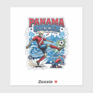 Panama Soccer Skeleton Striker Nations Poster Styl
