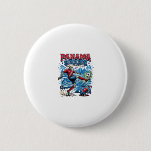 Panama Soccer Skeleton Striker Nations Poster Styl 2 Inch Round Button