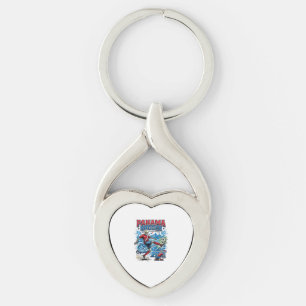 Panama Soccer Skeleton Striker Nations Poster Styl Keychain