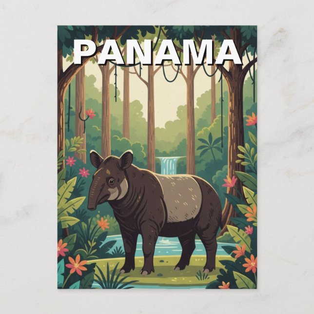 Panama Tapir in Coiba National Park Travel  Postcard (Front)
