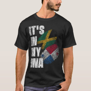 Panamanian And Jamaican Mix DNA Flag Heritage  T-Shirt