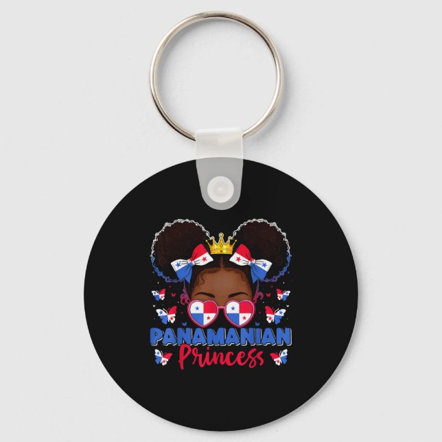 Panamanian Princess Panama Flag Proud Panameña Wom Keychain (Front)