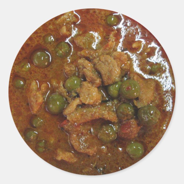Panang Thai Curry [พะแนง] ... Thailand Street Food Classic Round Sticker (Front)