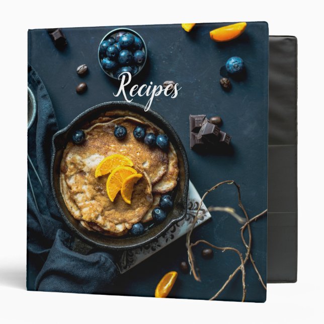 Pancake and Fruit Kitchen Recipe Binder Folder (Front/Inside)