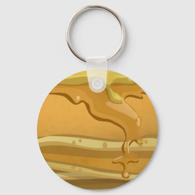 Pancake and maple syrup cute keychain (Front)