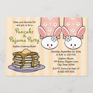 Pancake and Pajama Birthday Party Invitations