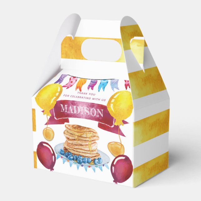 Pancake and Pyjamas Birthday Favour Favor Box (Front Side)