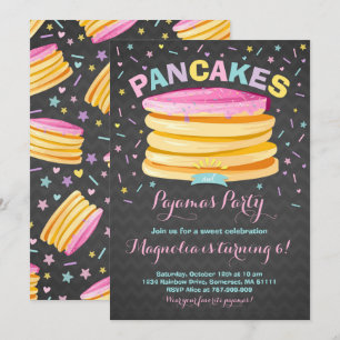 Pancake And Pyjamas Birthday Invitation PJ's Party