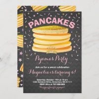 Pancake And Pyjamas Birthday Invitation PJ's Party