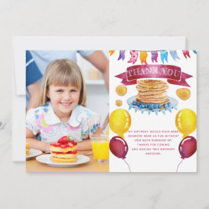 Pancake and Pyjamas Birthday Thank You Card