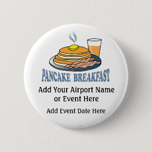 Pancake Bacon Juice Fundraiser 2 Inch Round Button