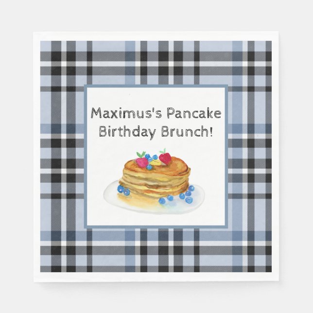 Pancake Birthday Brunch Napkin (Front)