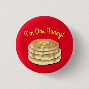 Pancake Birthday Party 1 Inch Round Button