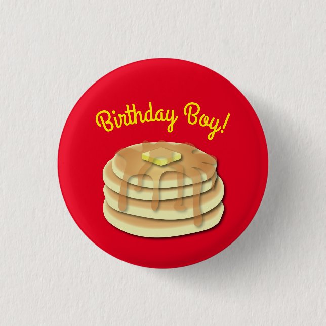 Pancake Birthday Party 1 Inch Round Button (Front)