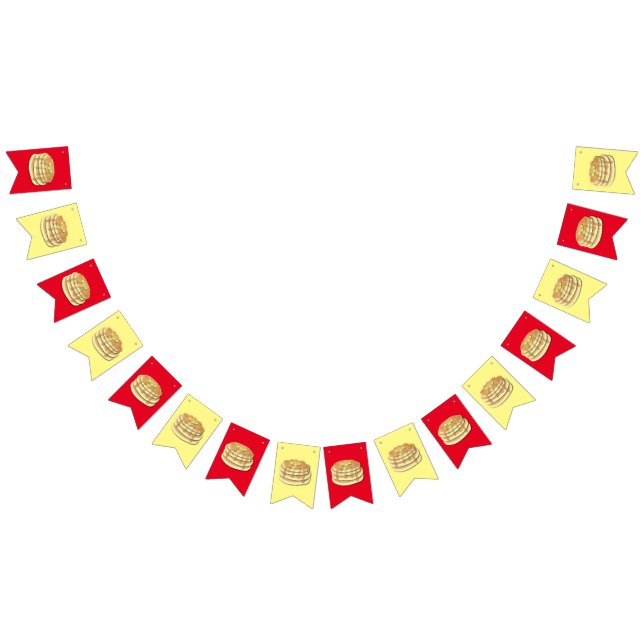 Pancake Birthday Party Flapjack Cute Kids Bunting Flags (All)