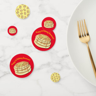 Pancake Birthday Party Flapjack Cute Kids Confetti