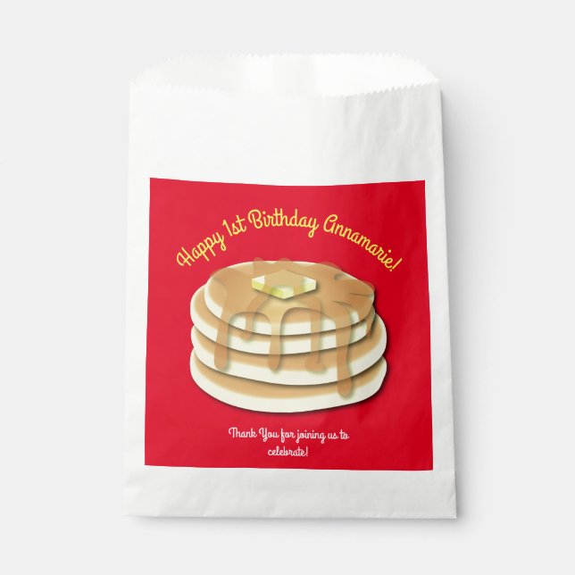 Pancake Birthday Party Flapjack Cute Kids Favour Bag (Front)