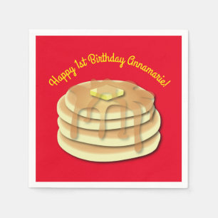 Pancake Birthday Party Flapjack Cute Kids Napkin