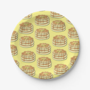 Pancake Birthday Party Flapjack Cute Kids Paper Plate