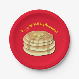 Pancake Birthday Party Flapjack Cute Kids Paper Plate