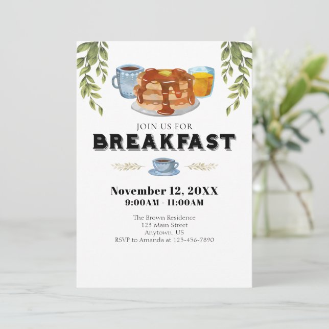 Pancake Breakfast Invitation (Standing Front)