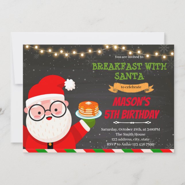 Pancake breakfast with Santa party Invitation (Front)