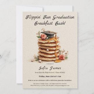 Pancake Brunch Graduation Celebration Invitation