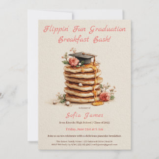 Pancake Brunch Graduation Celebration Invitation
