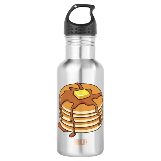 Pancake cartoon illustration  532 ml water bottle (Front)