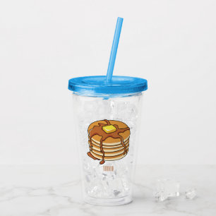 Pancake cartoon illustration acrylic tumbler