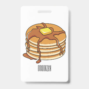 Pancake cartoon illustration badge