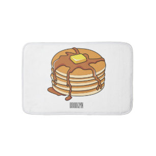 Pancake cartoon illustration bath mat