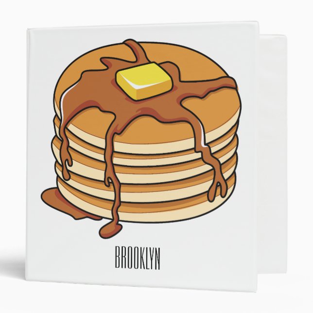 Pancake cartoon illustration  binder (Front/Inside)