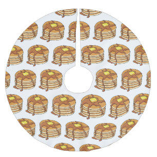 Pancake cartoon illustration  brushed polyester tree skirt