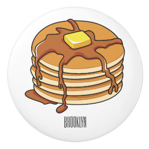 Pancake cartoon illustration ceramic knob