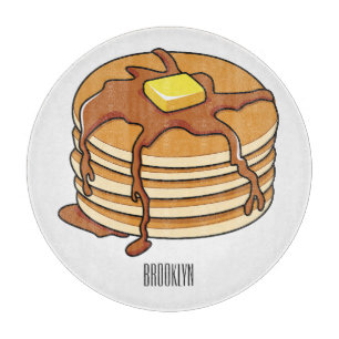 Pancake cartoon illustration  cutting board