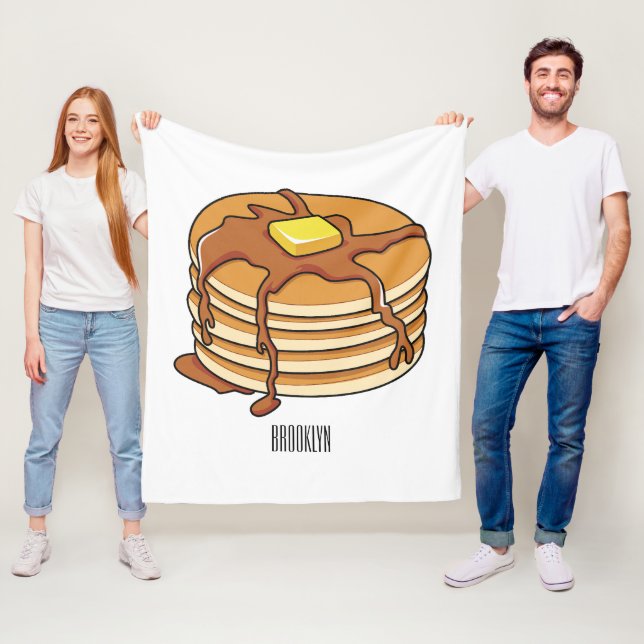 Pancake cartoon illustration  fleece blanket (In Situ)