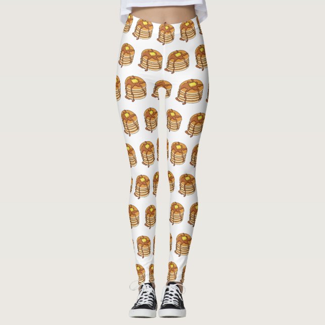 Pancake cartoon illustration  leggings (Front)