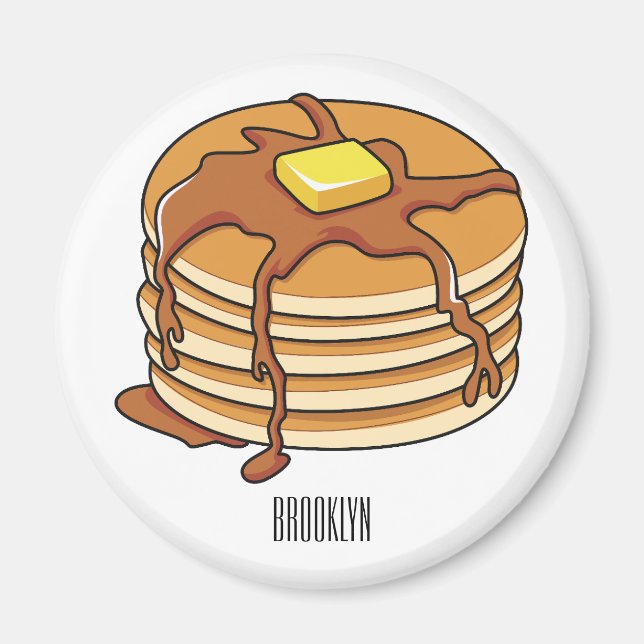 Pancake cartoon illustration  magnet (Front)