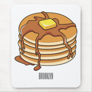 Pancake cartoon illustration mouse pad