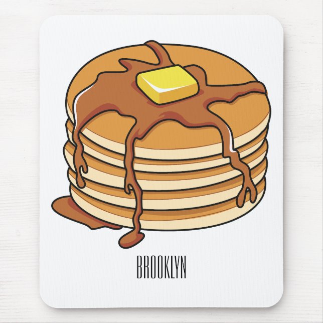 Pancake cartoon illustration  mouse pad (Front)
