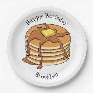 Pancake cartoon illustration paper plate