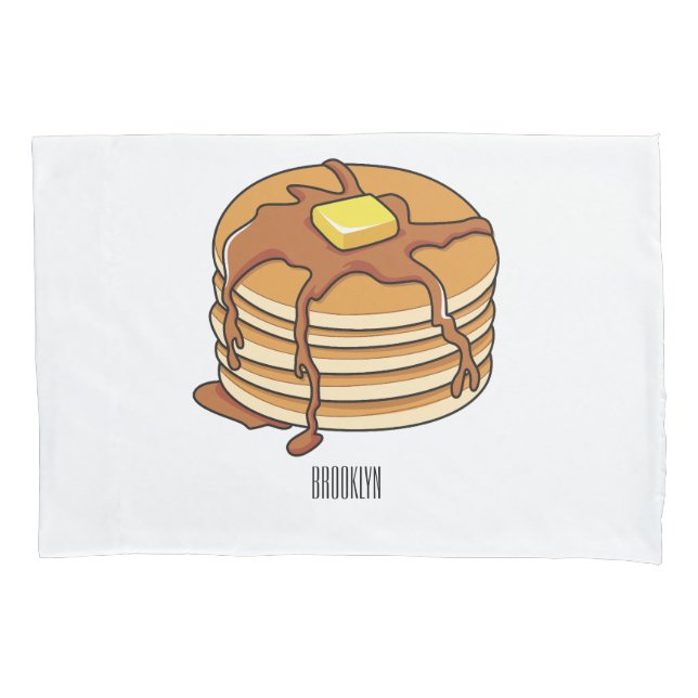 Pancake cartoon illustration  pillowcase (Front)